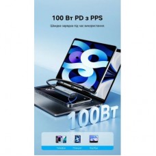 Концентратор Vention USB-C M to USB 3.2 AF + USB-C F PD 100W 10Gbps 0,15m gray (CCAHB) - Фото