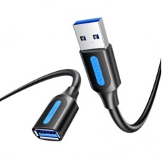 Дата кабель USB 3.2 AM/AF 1.0m 10Gbps PVC black Vention (CBOBF)