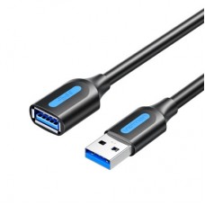 Дата кабель USB 3.2 AM/AF 2.0m 10Gbps PVC black Vention (CBOBH)