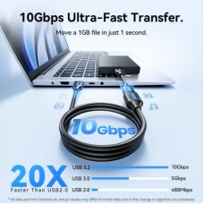 Дата кабель USB 3.2 AM/AF 2.0m 10Gbps PVC black Vention (CBOBH) - Фото