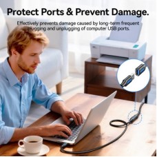 Дата кабель USB 3.2 AM/AF 2.0m 10Gbps PVC black Vention (CBOBH) - Фото