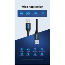 Дата кабель USB 3.0 AM/AM 1.5m PVC black Vention (CONBG) - Фото