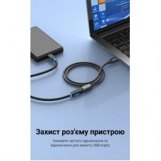 Дата кабель USB 2.0 AM/AF 5.0m PVC black Vention (CBIBJ) - Фото