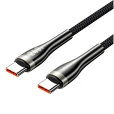 Дата кабель USB-C to USB-C 1.2m 5A nylon braided black Vention (CTYBAV)