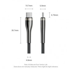 Дата кабель USB-C to USB-C 1.2m 5A nylon braided black Vention (CTYBAV) - Фото