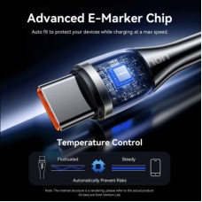 Дата кабель USB-C to USB-C 1.2m 5A nylon braided black Vention (CTYBAV) - Фото