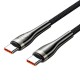Дата кабель USB-C to USB-C 2.0m 5A nylon braided black Vention (CTYBH)