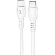 Дата кабель USB-C to USB-C 1.0m 60W PVC white Wibrand (WI.DC/BO1W-CC)