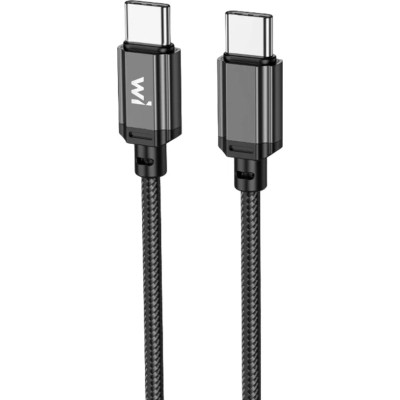 Дата кабель USB-C to USB-C 1.0m 60W nylon black Wibrand (WI.DC/CO1B-CC)