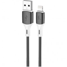 Дата кабель USB 2.0 AM to Lightning 1.0m silicone black Wibrand (WI.DC/MA1B-UL)