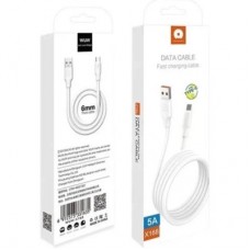 Дата кабель USB 2.0 AM to USB-C 1.0m 5A PVC white WUW (6972573331635) - Фото