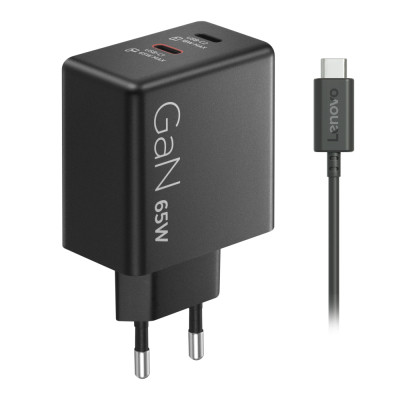 Блок питания к ноутбуку Lenovo Dual USB-C 65W GaN Charger (40AW065BEU)