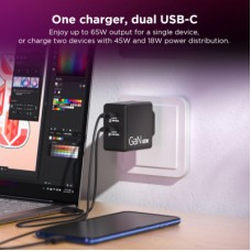 Блок питания к ноутбуку Lenovo Dual USB-C 65W GaN Charger (40AW065BEU) - Фото
