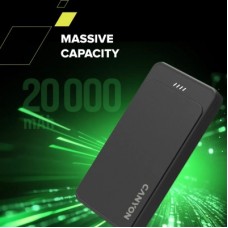 Батарея універсальна Canyon OnPower 200 20000 mAh, 5В/2А, Black (CNS-CPB200B) - Фото