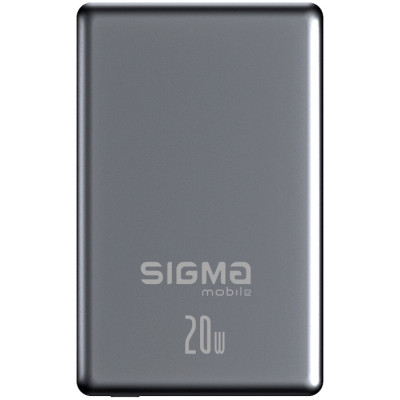 Батарея универсальная Sigma X-power SI05A7QL-MAG 5000mAh, Magnetic wireless 15W, PD, QC, 20Wmax, MagSafe (4827798359419)