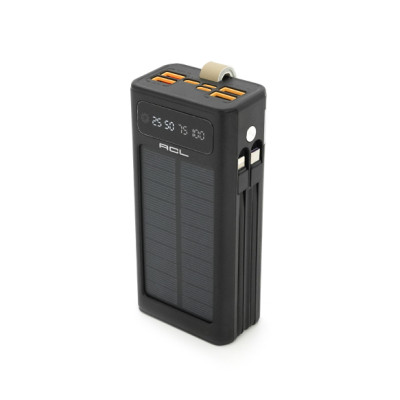 Батарея універсальна ACL 30000mAh, SOLAR, TypeC + Lighting, Black (PW-90B)