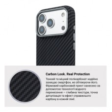 Чохол для мобільного телефона Armorstandart LikeCarbon2 MagCase Apple iPhone 17 Pro Carbon Black (ARM86258) - Фото