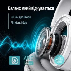 Наушники ColorWay Aero ANC White/Gray (CW-HBT02WT) - Фото