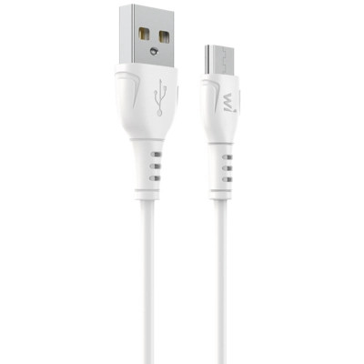 Дата кабель USB 2.0 AM to Micro 5P 1.0m PVC white Wibrand (WI.DC/BO1W-UM)