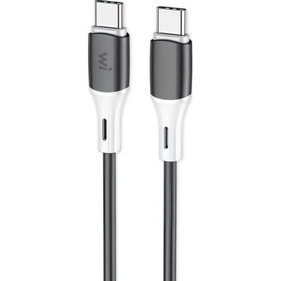 Дата кабель USB-C to USB-C 1.0m 60W silicone black Wibrand (WI.DC/MA1B-CC)