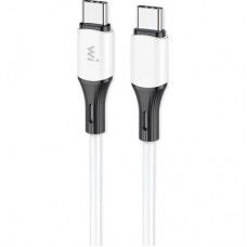 Дата кабель USB-C to USB-C 1.0m 60W silicone white Wibrand (WI.DC/MA1W-CC)