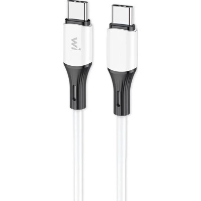 Дата кабель USB-C to USB-C 1.0m 60W silicone white Wibrand (WI.DC/MA1W-CC)