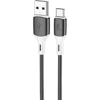 Дата кабель USB 2.0 AM to USB-C 1.0m silicone black Wibrand (WI.DC/MA1B-UC)