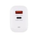 Зарядное устройство XoKo 1xUSB-C PD65W + 1xUSB QC3.0 GaN white (XK-QC-620)