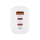 Зарядное устройство XoKo 2xUSB-C PD65W + 1xUSB QC3.0 GaN white (XK-QC-630)