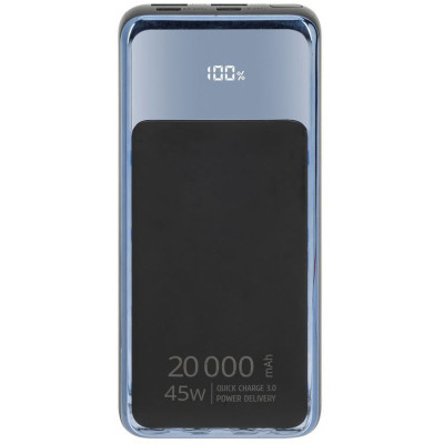 Батарея універсальна RivaCase 20000 mA, 45 W, QC/PD, LCD, black (RIVAPOWER VA1075 (Black))