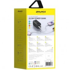 Батарея універсальна AWEI 50000mAh PA-106 22,5W PD 3xUSB-C black (6954284029537) - Фото