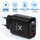 Зарядний пристрій Vinga 2xUSB-C + USB-A Display 45 W (VCR45ACCDB) Зарядний пристрій Vinga 2xUSB-C + USB-A Display 45 W (VCR45ACCDB)