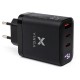 Зарядний пристрій Vinga 2xUSB-C + USB-A Display 65 W (VCR65ACCDB)