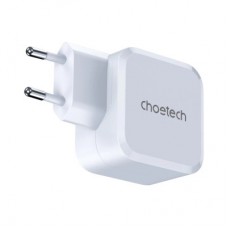 Зарядний пристрій Choetech USB-C PD45W QC3.0/PPS GaN (PD8007-EU-WH) - Фото