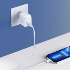 Зарядний пристрій Choetech USB-C PD45W QC3.0/PPS GaN (PD8007-EU-WH) - Фото