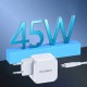 Зарядний пристрій Choetech USB-C PD45W QC3.0/PPS GaN (PD8007-EU-WH) Зарядний пристрій Choetech USB-C PD45W QC3.0/PPS GaN (PD8007-EU-WH)