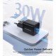 Зарядний пристрій Choetech 1xUSB-C PD30W PPS + 1xUSB QC3.0 (PD5012-EU-BK)