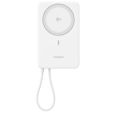 Батарея універсальна Ugreen 10000 mAh 30 W 1xUSB-C + 15 W Magnetic Wireless + cable USB-C white (75983B)