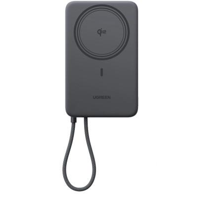 Батарея універсальна Ugreen 10000 mAh 30 W 1xUSB-C + 15 W Magnetic Wireless + cable USB-C black (75982B)