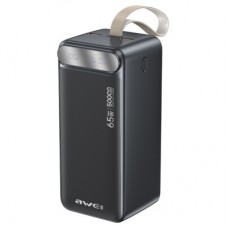 Батарея універсальна AWEI 50000mAh PA-81 65 W PD 2xUSB-A/USB-C black (6954284029551) Батарея універсальна AWEI 50000mAh PA-81 65 W PD 2xUSB-A/USB-C black (6954284029551)