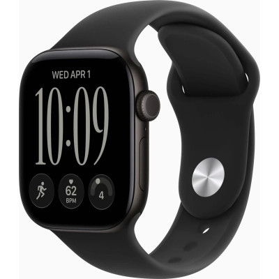 Смарт-часы Apple Watch Series 12 GPS 42mm Black Aluminium Case with Black Sport Band - S/M (MJEA4RK/A)