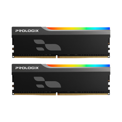 Модуль пам'яті для комп'ютера DDR5 32GB (2x16GB) 5600 MHz Onyx Black RGB Prologix (PRO32GB5600YBR5K)