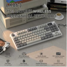 Клавіатура Attack Shark K86 RGB Wireless/Bluetooth/USB UA Gradient Black (K86BG_AS) - Фото
