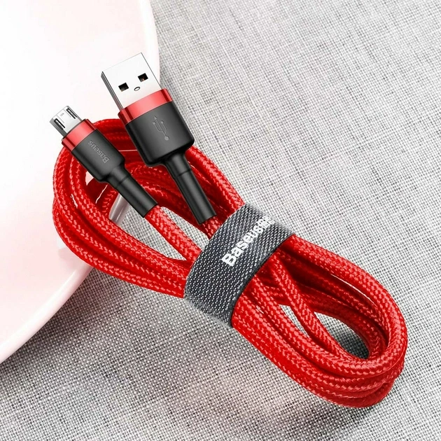 Кабель Baseus USB to Micro 2.4A 1m (CAMKLF-B09) Red/Red Кабель Baseus USB to Micro 2.4A 1m (CAMKLF-B09) Red/Red