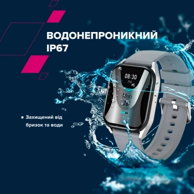 Смарт-годинник Canyon Chatter SW-58 BT-CALL Silver Grey (CNS-SW58SS) - Фото