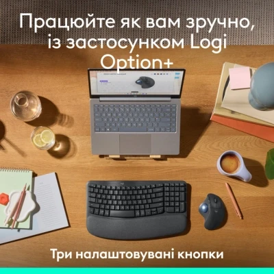 Мышка Logitech Ergo M575S Wireless Trackball Graphite (910-007029) - Фото