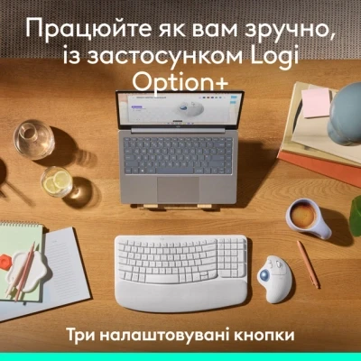 Мышка Logitech Ergo M575S Wireless Trackball Off-white (910-007030) - Фото