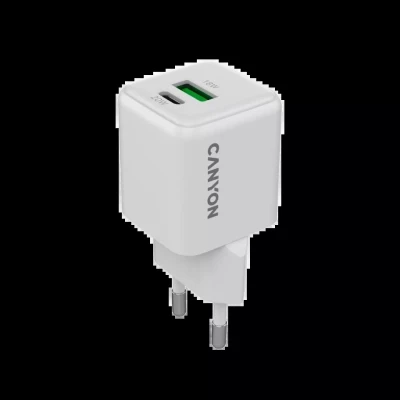 Зарядний пристрій Canyon CU20AC GaN 20 W 1xPD 1xQC EU White (CNS-CUW20AC) - Фото