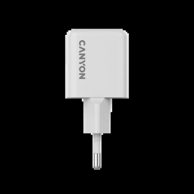 Зарядний пристрій Canyon CU20AC GaN 20 W 1xPD 1xQC EU White (CNS-CUW20AC) - Фото