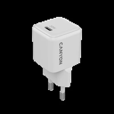 Зарядний пристрій Canyon CU20C GaN 20 W 1xPD EU White (CNS-CUW20C) - Фото